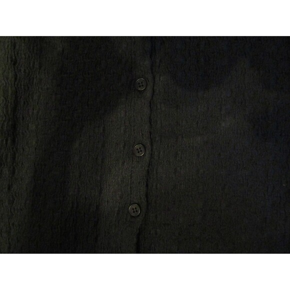 French Connection Blouse NWT Black Tash Textured Top Shirt Button Front Size S - Picture 9 of 12